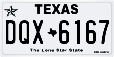 TX license plate DQX6167