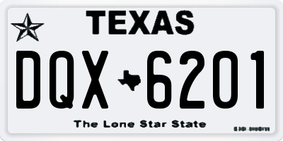 TX license plate DQX6201