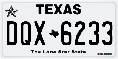 TX license plate DQX6233