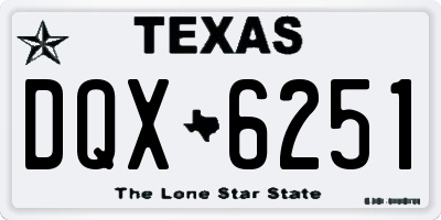 TX license plate DQX6251