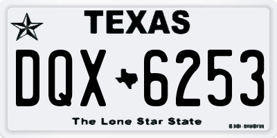 TX license plate DQX6253