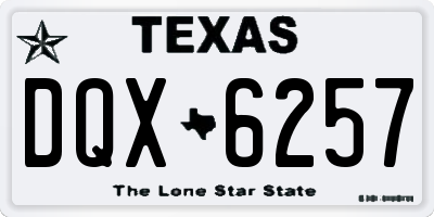 TX license plate DQX6257