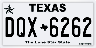 TX license plate DQX6262