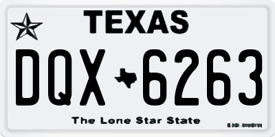 TX license plate DQX6263