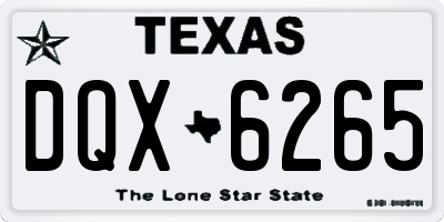TX license plate DQX6265