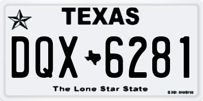 TX license plate DQX6281