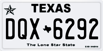 TX license plate DQX6292