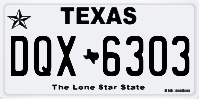 TX license plate DQX6303