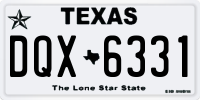 TX license plate DQX6331