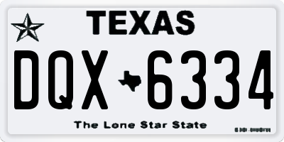 TX license plate DQX6334
