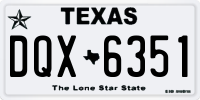 TX license plate DQX6351