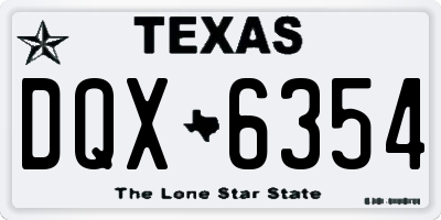 TX license plate DQX6354