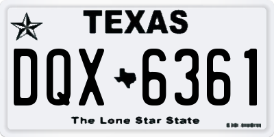 TX license plate DQX6361