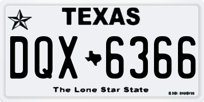 TX license plate DQX6366