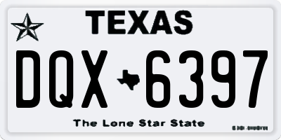 TX license plate DQX6397