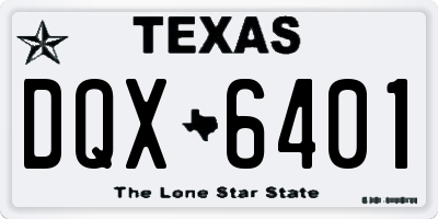 TX license plate DQX6401