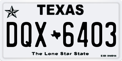 TX license plate DQX6403