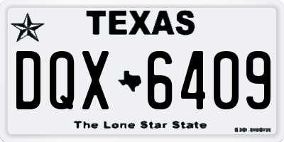 TX license plate DQX6409