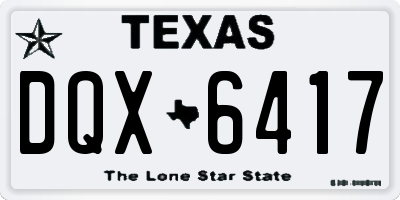 TX license plate DQX6417