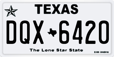TX license plate DQX6420