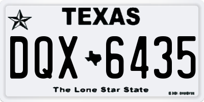 TX license plate DQX6435