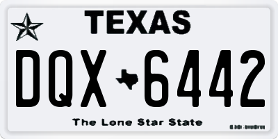 TX license plate DQX6442