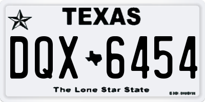 TX license plate DQX6454