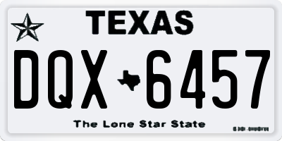 TX license plate DQX6457