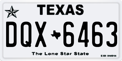 TX license plate DQX6463