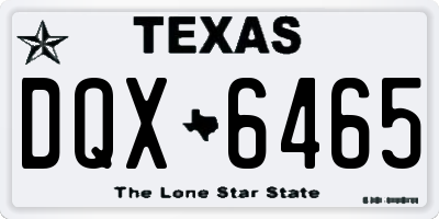 TX license plate DQX6465