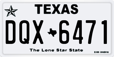 TX license plate DQX6471