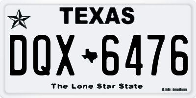 TX license plate DQX6476
