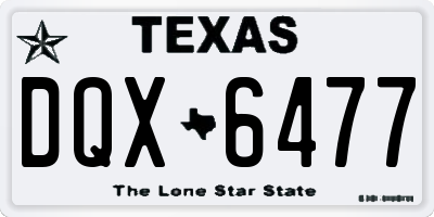 TX license plate DQX6477