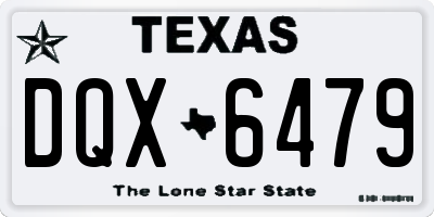 TX license plate DQX6479