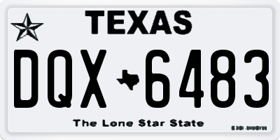 TX license plate DQX6483