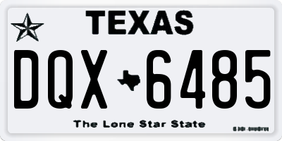 TX license plate DQX6485