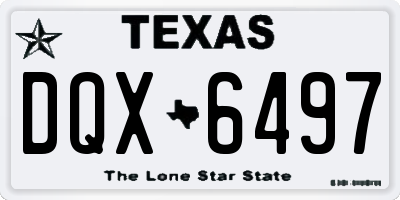 TX license plate DQX6497