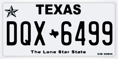 TX license plate DQX6499