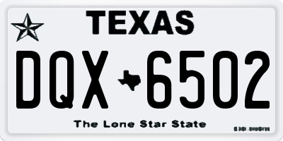 TX license plate DQX6502