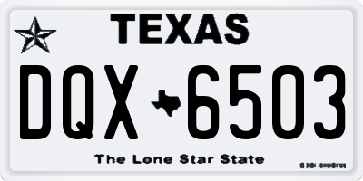 TX license plate DQX6503