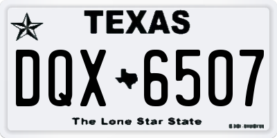 TX license plate DQX6507