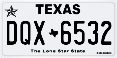 TX license plate DQX6532