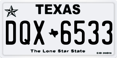 TX license plate DQX6533