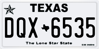 TX license plate DQX6535