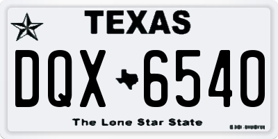 TX license plate DQX6540