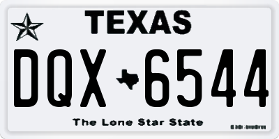 TX license plate DQX6544