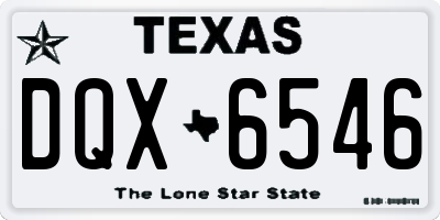 TX license plate DQX6546