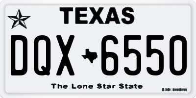 TX license plate DQX6550