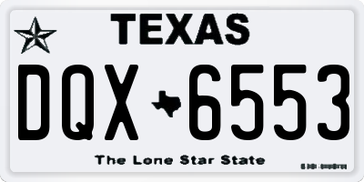 TX license plate DQX6553