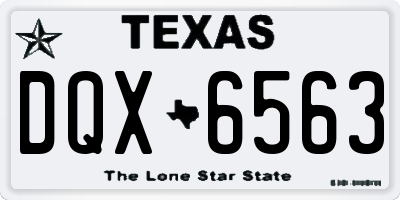 TX license plate DQX6563